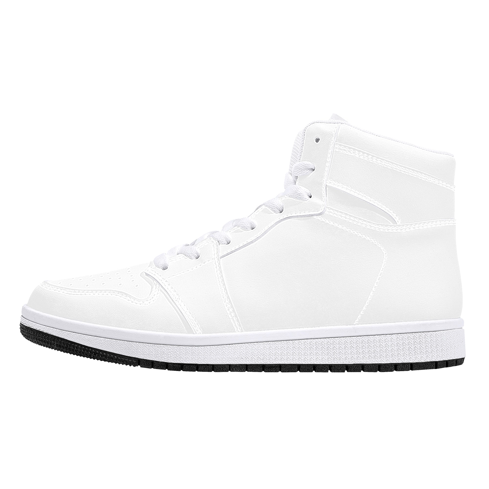 Customizable High-Top Eco Vegan Leather Custom Shoes - White - Shoe Zero